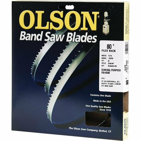 OLSON SAW Olson 80 In. x 1/4 In. 6 TPI Skip Flex Back Band Saw Blade FB14580DB